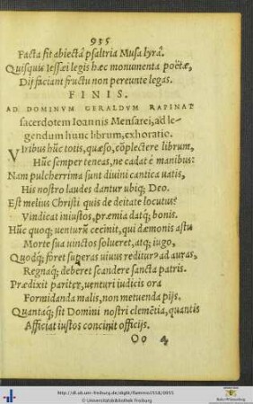 Ad Dominum Geraldum Rapinat ad legendum hunc librum exhortatio