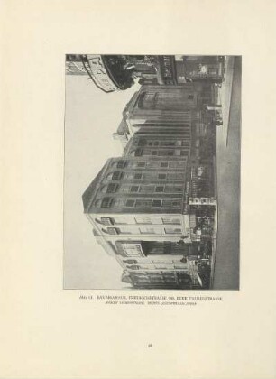 Abb. 61. Bavariahaus, Friedrichstrasse 180, Ecke Taubenstrasse. Ansicht Taubenstrasse. Rechts Lichtspielsaal-Erker