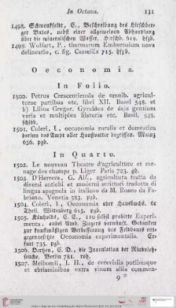 Oeconomia (Nr. 1500 - 1548)