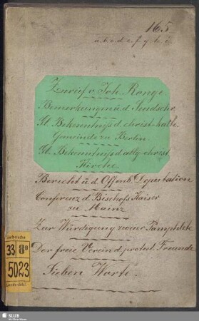 Das Glaubensbekenntniß der allgemeinen christlichen Kirche : ein Vorschlag zur Prüfung; [Meisenheim, am Glan, den 6. August 1845]