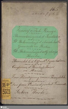 Das Glaubensbekenntniß der allgemeinen christlichen Kirche : ein Vorschlag zur Prüfung; [Meisenheim, am Glan, den 6. August 1845]