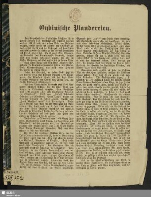 Oybinische Plaudereien