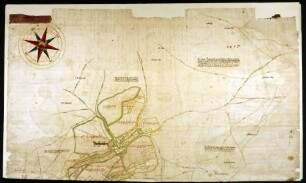 Karte über die Gemarkungen von Bachhaupten, Eschendorf, Tafertsweiler und Gunzenhausen