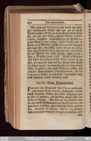 XXVIII. Von Fontanellen.
