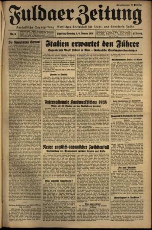 Ausgabe vom Samstag, den 08. Januar 1938.