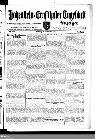 Hohenstein-Ernstthaler Tageblatt : Tageszeitung der antifaschistischen Front ; amtliches Verkündigungsblatt