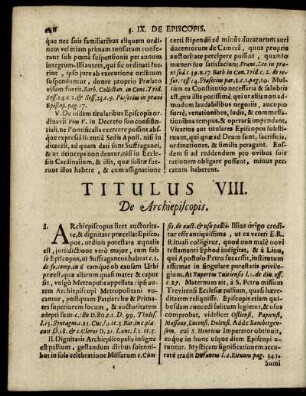 Titulus VIII. De Archiepiscopis