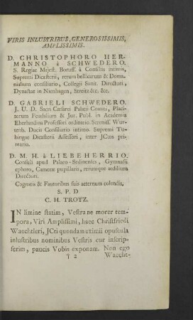Viris inlustribus, generosissimis, amplissimis.