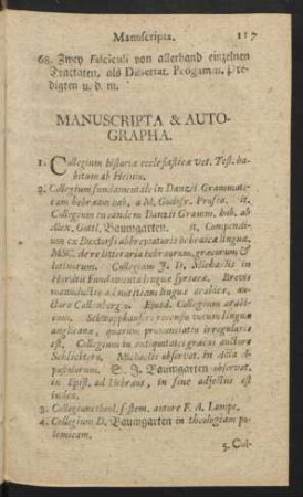 Manuscripta & Autographa