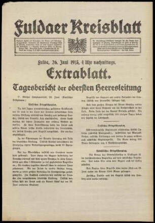 Ausgabe vom Samstag, den 26. Juni 1915.