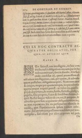 Cui Ex Hoc Contractu Acquiratur Obligatio, Per Quem, Et Adversus Quem. Caput X.