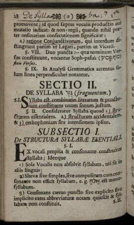 Sectio II. De Syllaba.
