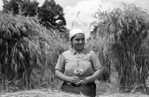 Nepotrowo: Ukrainisches Mädchen zwischen Korngarben