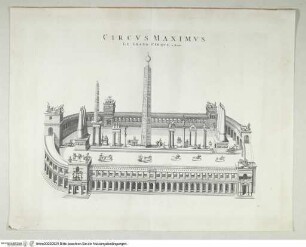 Rom, Cirucus Maximus, Rekonstruktion, Darstellung der Anlage mit Wagenrennen - Circus Maximus. Le Grand Cirque. a Rome.