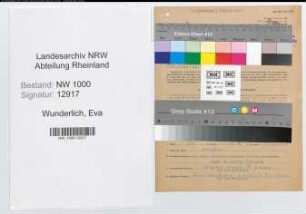 Entnazifizierung Eva Wunderlich, geb. 16.01.1906 (Postassistentin)