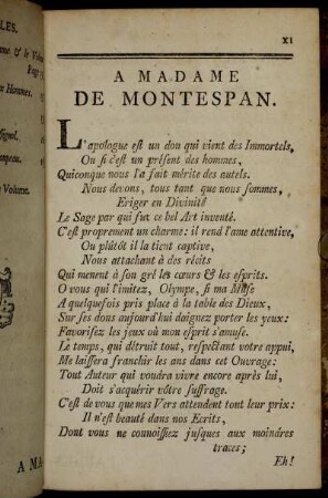 A Madame de Montespan.