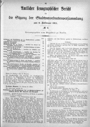 No. 6, 9. Februar 1911