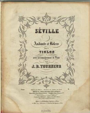 Séville : Andante et bolero pour le violon avec accompagnement de piano