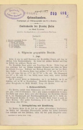 A. Allgemeine geographische Übersicht