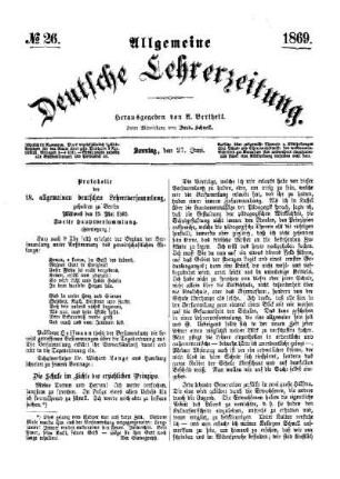 Protokolle der 18. allgemeinen deutschen Lehrerversammlung
