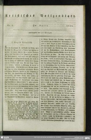 Artistisches Notizenblatt