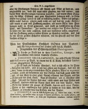 Von der Persönlichen Hochheit Gottes des Vatters / ...