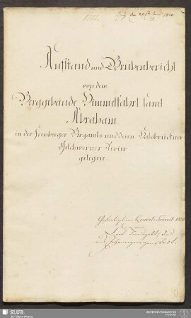 Aufstand und Grubenbericht von dem Berggebäude Himmelfahrt samt Abraham in der Freyberger Bergamts und deren Halsbrückner Geschworner Revier gelegen - 18.6384 4.