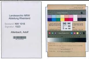 Entnazifizierung Adolf Altenbach , geb. 14.02.1904 (Maschinist)