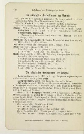 Die wichtigsten Entdeckungen der Neuzeit. Die wichtigsten Erfindungen der Neuzeit