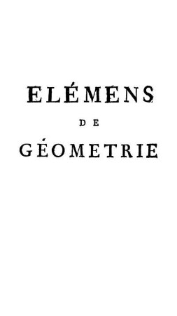 Élémens de géométrie