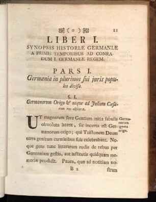 Pars I. Germania in plurimos sui juris populos divisa.