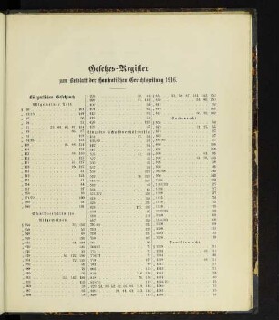 Gesetzes-Register zum Beiblatt der Hanseatischen Gerichtszeitung 1916.
