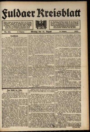 Ausgabe vom Montag, den 14. August 1911.