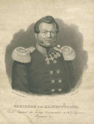 Freiherr Eugen Heinrich Georg von Klinkowström, Oberst, Adjutant des Königs, Kommandeur des 2. Infanterie-Regiments 1828, Brustbild