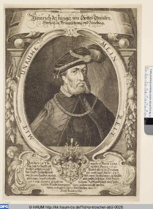 Heinrich der Junge von Gottes Gnaden Herzog von Braunschweig und Lüneburg