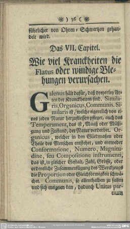 Das VII. Capitel. Wie viel Kranckheiten die Flatus oder windige Blehungen verursachen