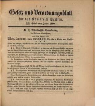 Gesetz- und Verordnungsblatt für das Königreich Sachsen. 1860