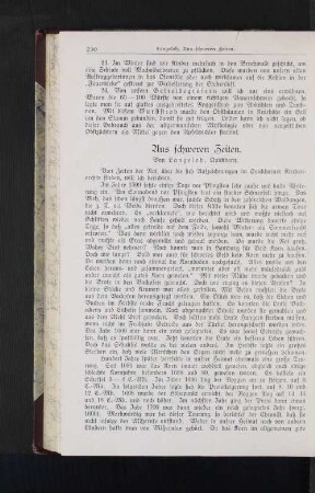 Aus schweren Zeiten