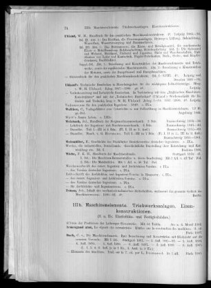 III b. Maschinenelemente. Triebwerksanlagen. Eisenkonstruktionen.