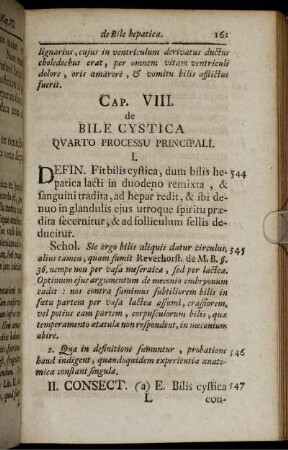 Cap. VIII. de Bile Cystica Quarto Processu Principali.