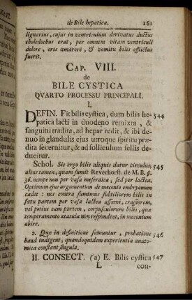 Cap. VIII. de Bile Cystica Quarto Processu Principali.