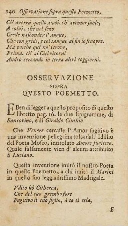 Osservazione Sopra Questo Poemetto