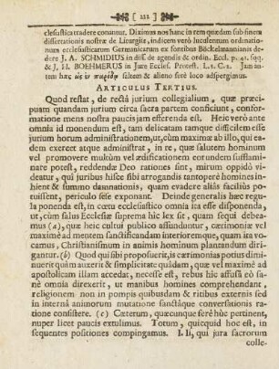 Articulus Tertius