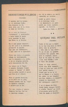 Quejas del bulin : (Tango)