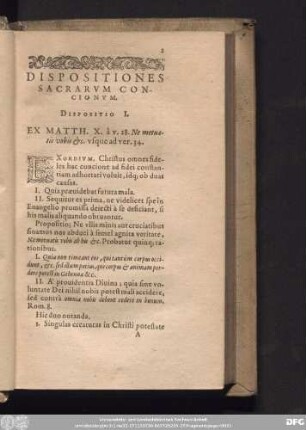 Dispositiones Sacrarum Concionum.