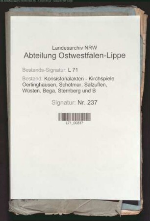 Besetzung der Küsterstelle (auch: Einkünfte des Kantors)