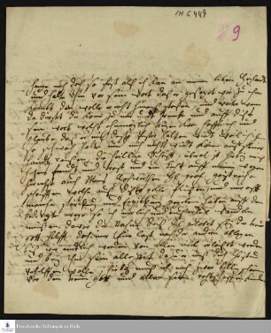 Fragment eines Briefes von E. H. Lange an [August Hermann Francke].