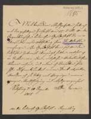 Brief von König Bayern Ludwig I. (I., Bayern, König) an Regensburgische Botanische Gesellschaft
