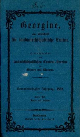 Neunundzwanzigster Jahrgang, 1862. Erstes Heft. Januar und Februar.