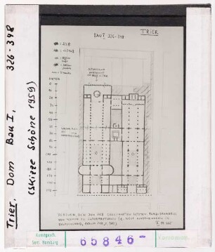 Trier, Dom: Bau I, Grundriss. Skizze Wolfgang Schöne 1959